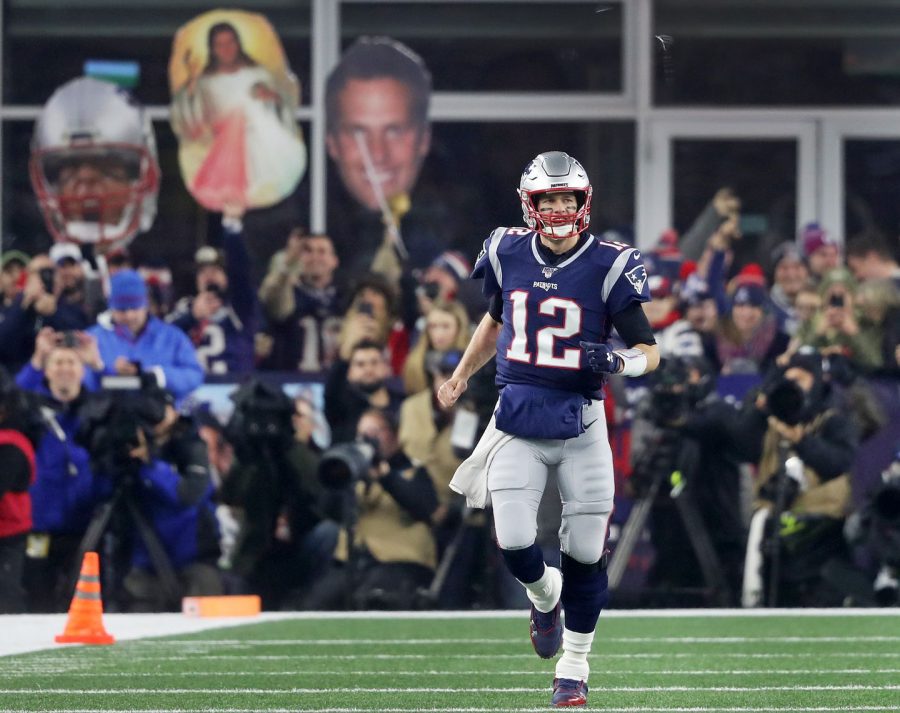 &#x1f410; Tom Brady jogs onto the field at Gillette Stadium in Foxborough. The Patriots lost to the Titans 20-13 on Wild Card Weekend