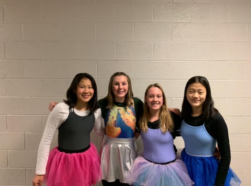 Senior Faith Baker (second to left) with her water polo team mates.