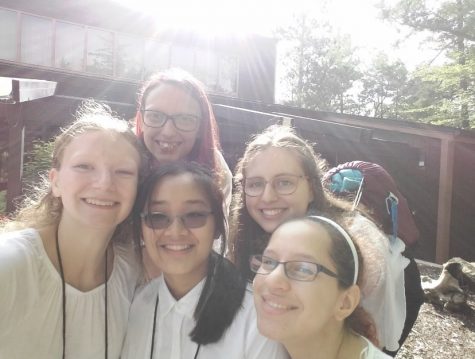 Lena Trang with her friends at Interlochen for orchestra camp.