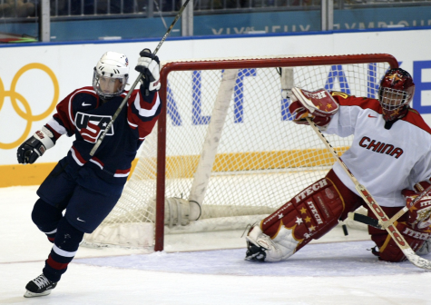 The U.S. Womens hockey team beat team China, leading 12-1 in the 2002 winter olympics.
