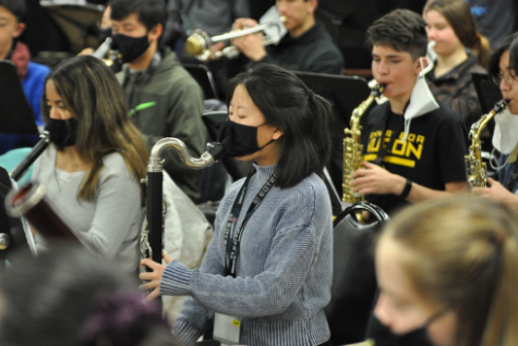 Once Huron High School  resumed to in-person school, in-person band also resumed. This had people wondering how students could stay safe and play their instruments. 