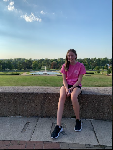 Grace Caris outside a history museum in St. Louis. 