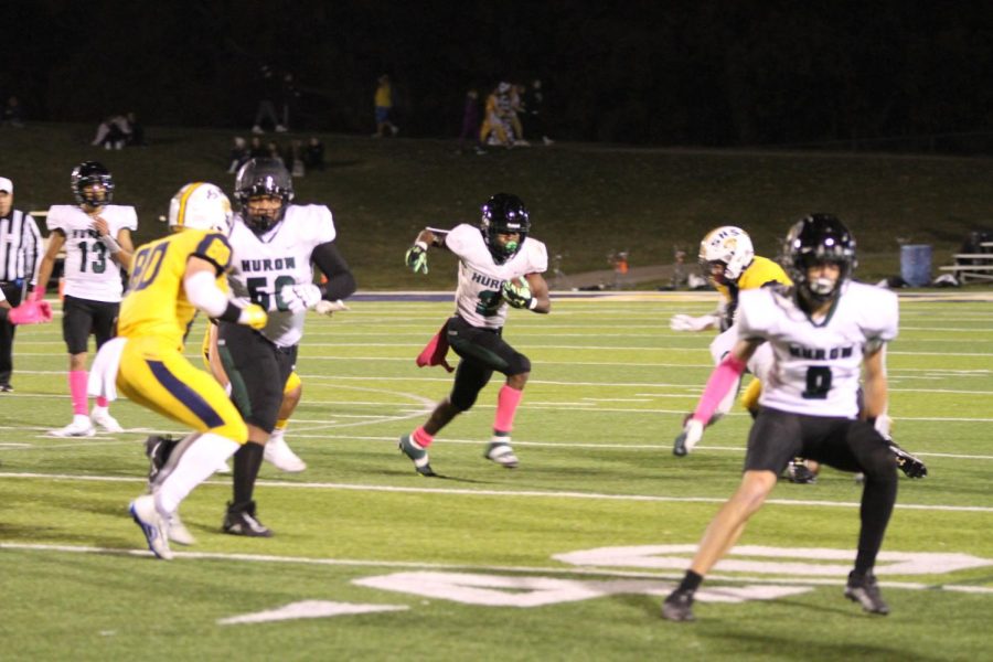 The Huron football teams season ended with a loss against Saline in the first round of playoffs. 