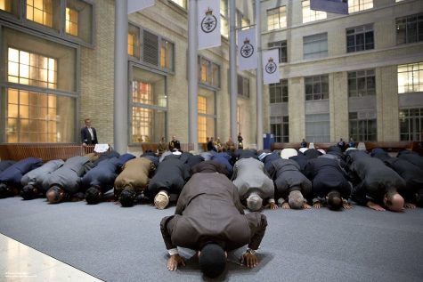Islamic prayer happens five times a day.