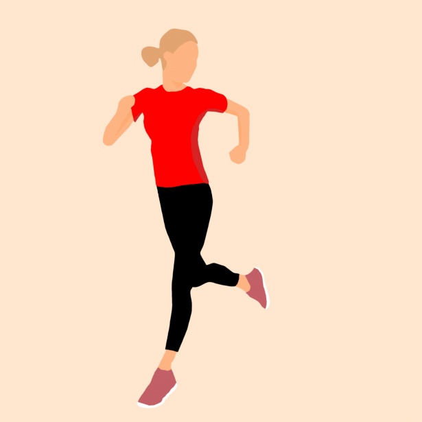 Running can improve sleep, relieve stress, and uplift your mood. Graphic by Maya Fu.