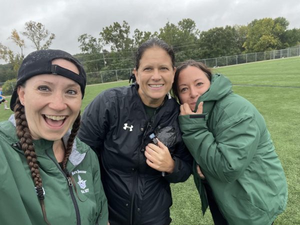 In order from left to right: Soccer coaches Sara-Beth Badalamente, Suzanne Dickie, and Angela Heflin. Photo courtesy of Badalamente. 
