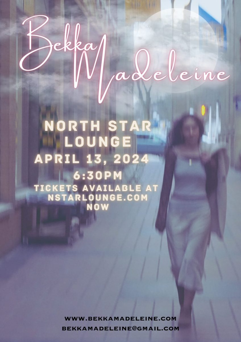 Poster for Madeleines upcoming performance at the North Star Lounge.