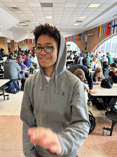 Leon Williams hanging out with friends in the cafeteria. Photo courtesy of Williams