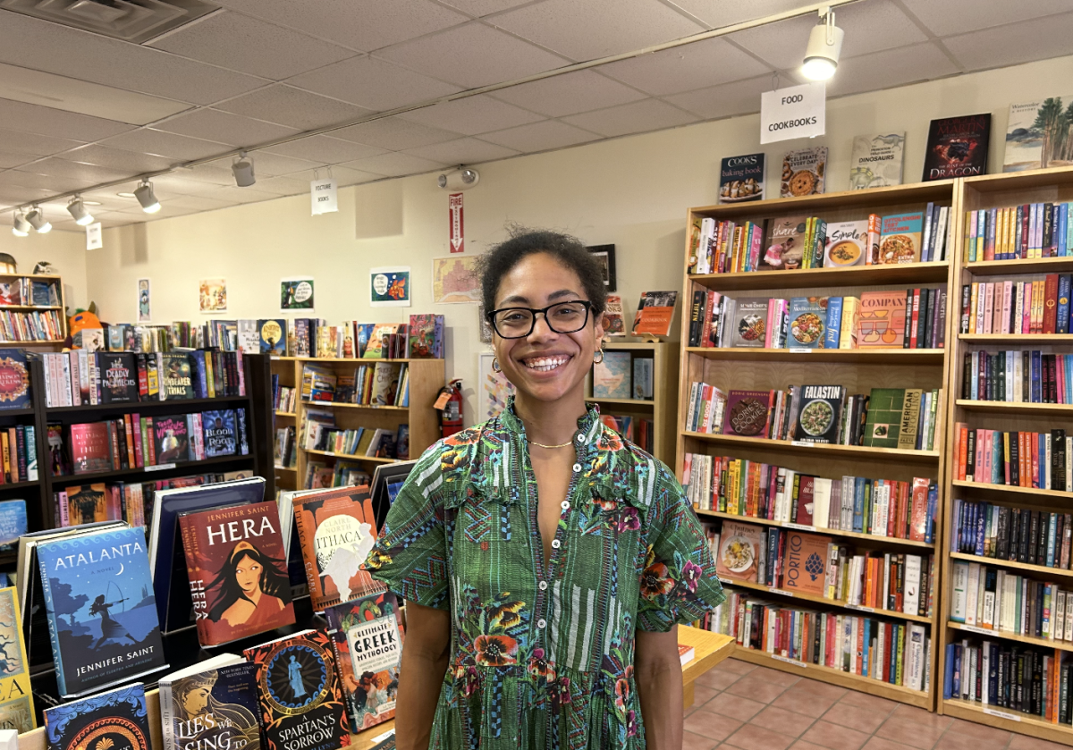 Booksweet owner Darcy Rhoden stands in her store. She and her husband took over the shop this summer. Photo by Satvika Ramanathan. 