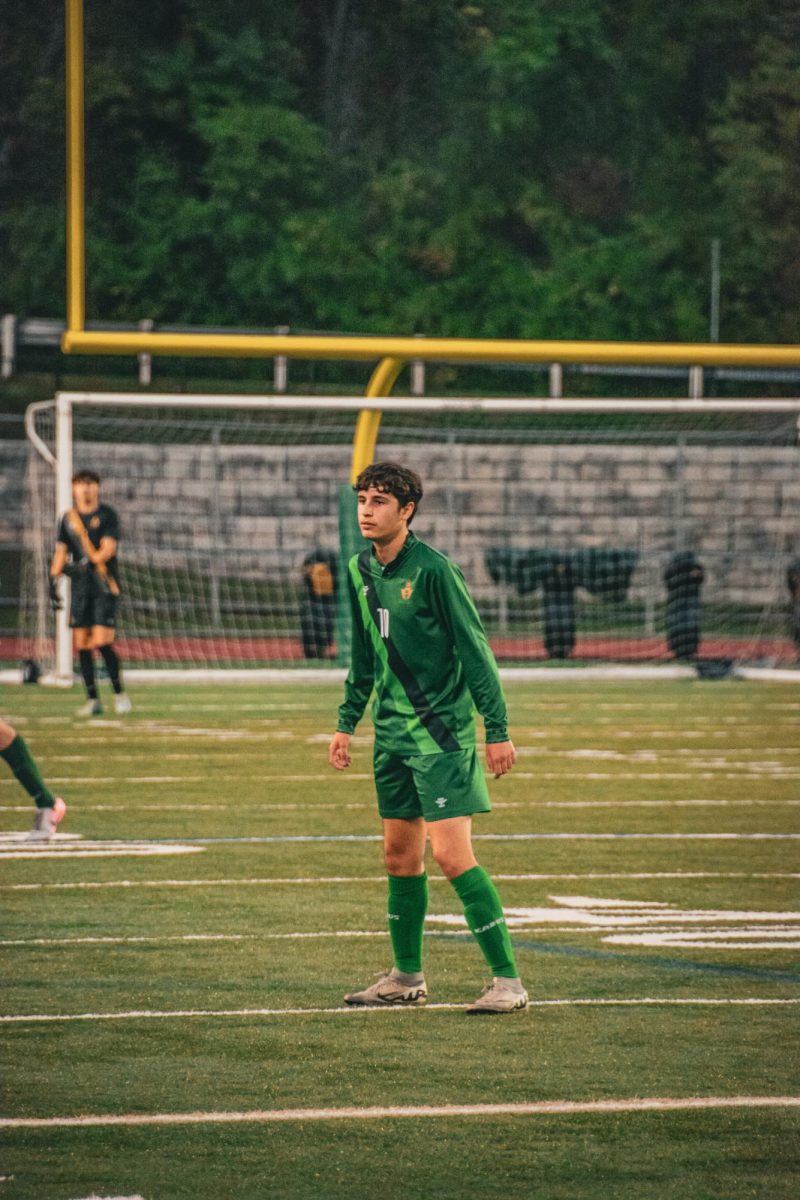 Cassone holding his position and watching the play unfold. (Photo by Brody Turner)