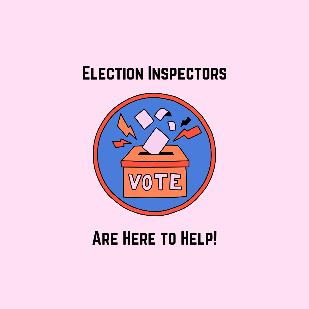 Students worked as election inspectors during the November election. Graphic in courtesy of Danielle Lee.