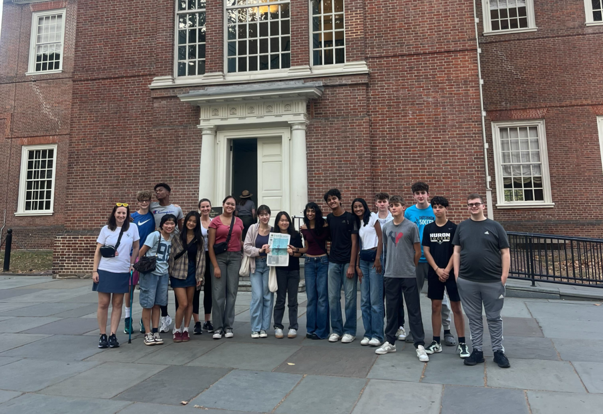 Huron students visit the Independence Hall during their trip in Philadelphia. Photo in courtesy of Sara-Beth Badalamente. 