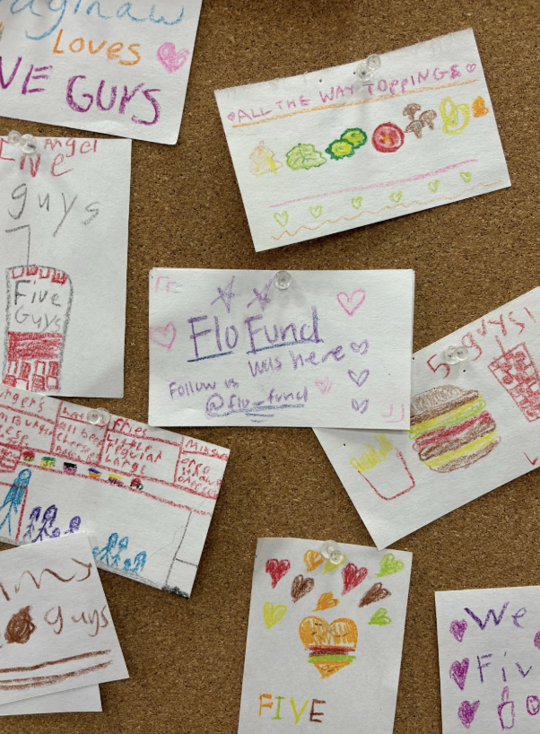 FloFund’s card at Five Guys. Photo courtesy of Fu.