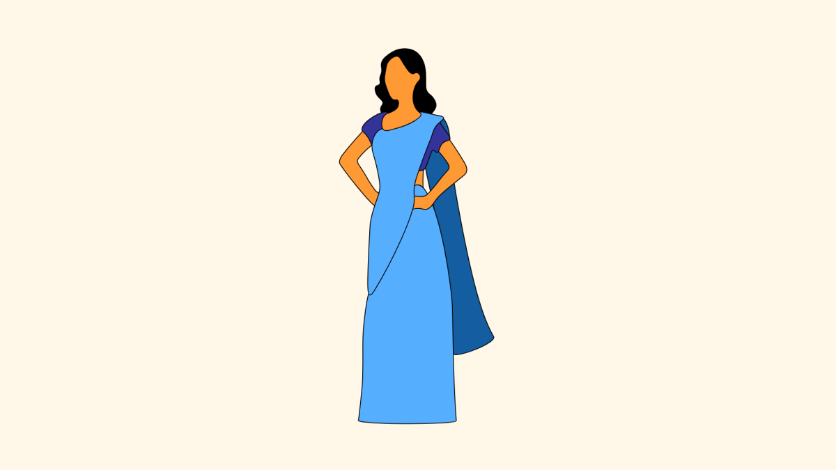 The Saris is a traditional Indian garment worn by women. Design by Satvika Ramanathan. 