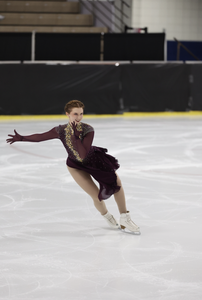 Burns skating in her solo event at Nationals in Utah.