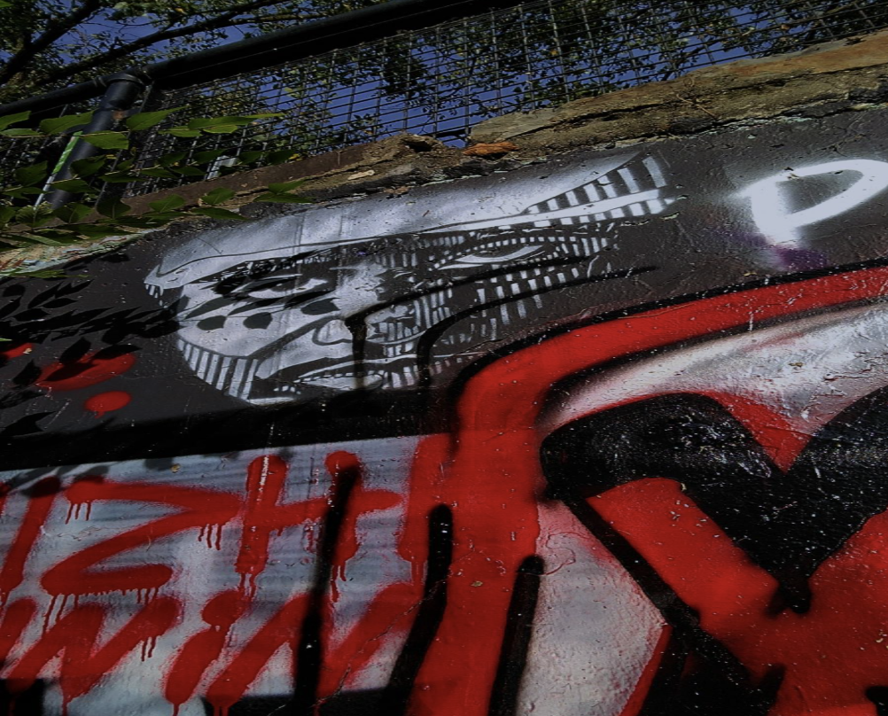 Este me llamó mucho la atención. Es un mural del rapero Tupac, que marcó una historia en la cultura del hip hop de los Estados Unidos.  