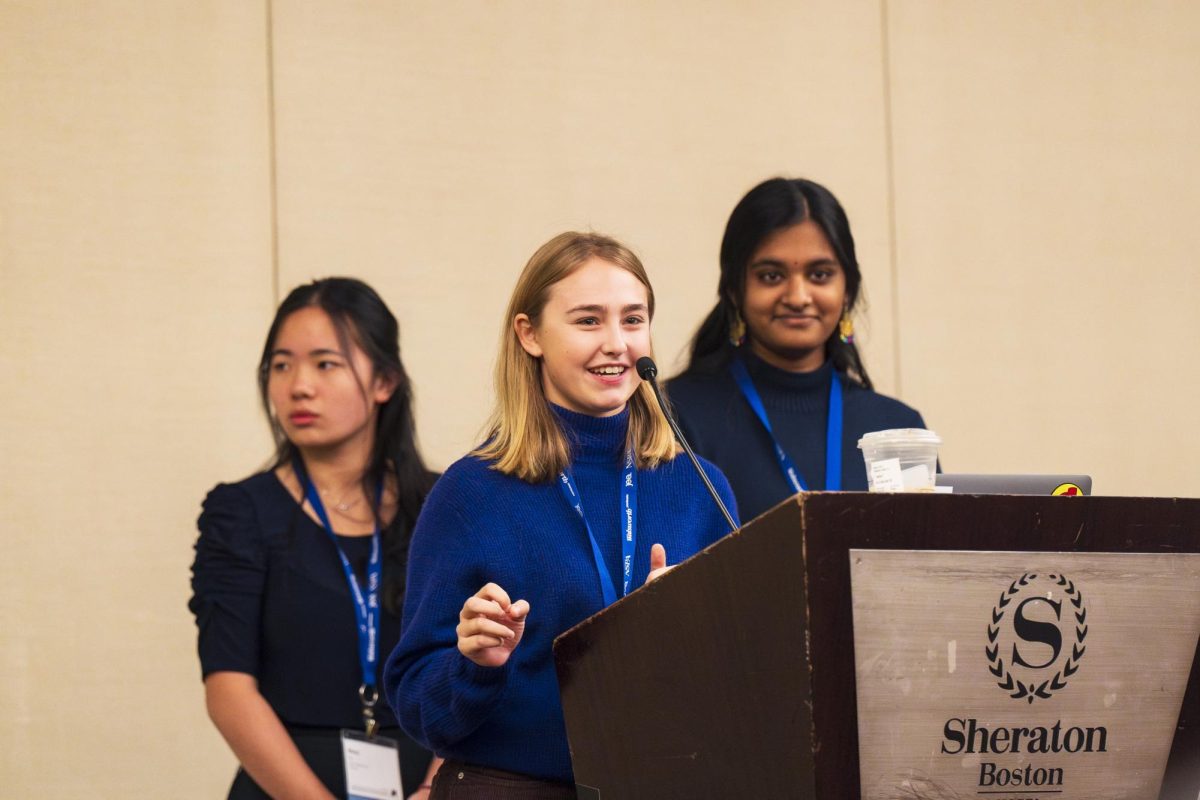 Esper presenting at the National Scholastic Press Association conference in Boston in 2023