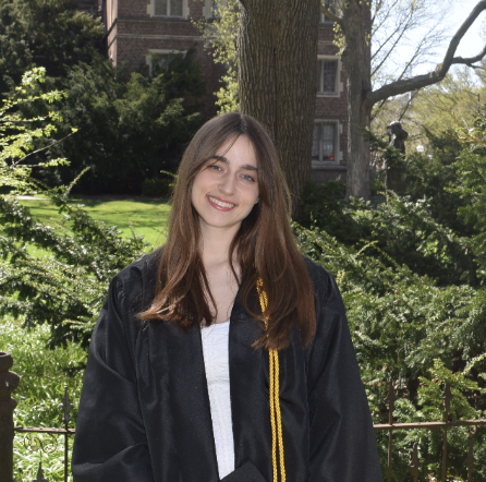 English and Newspaper teacher Eva Niederhofer poses for her college graduation. Niederhofer graduated from the University of Michigan. 