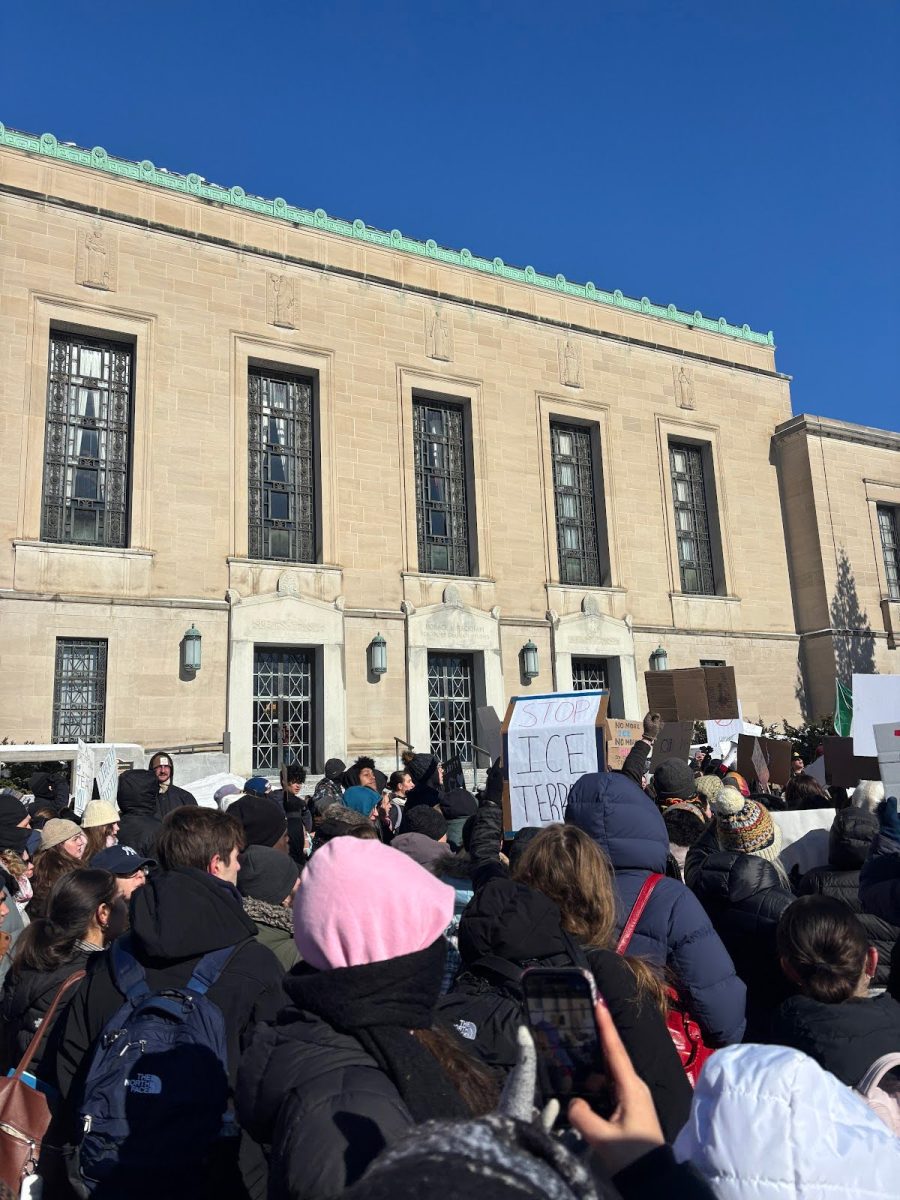 An ICE protest that occured at Downtown Ann Arbor on Jan. 30. Courtesy of Josephine Peters.