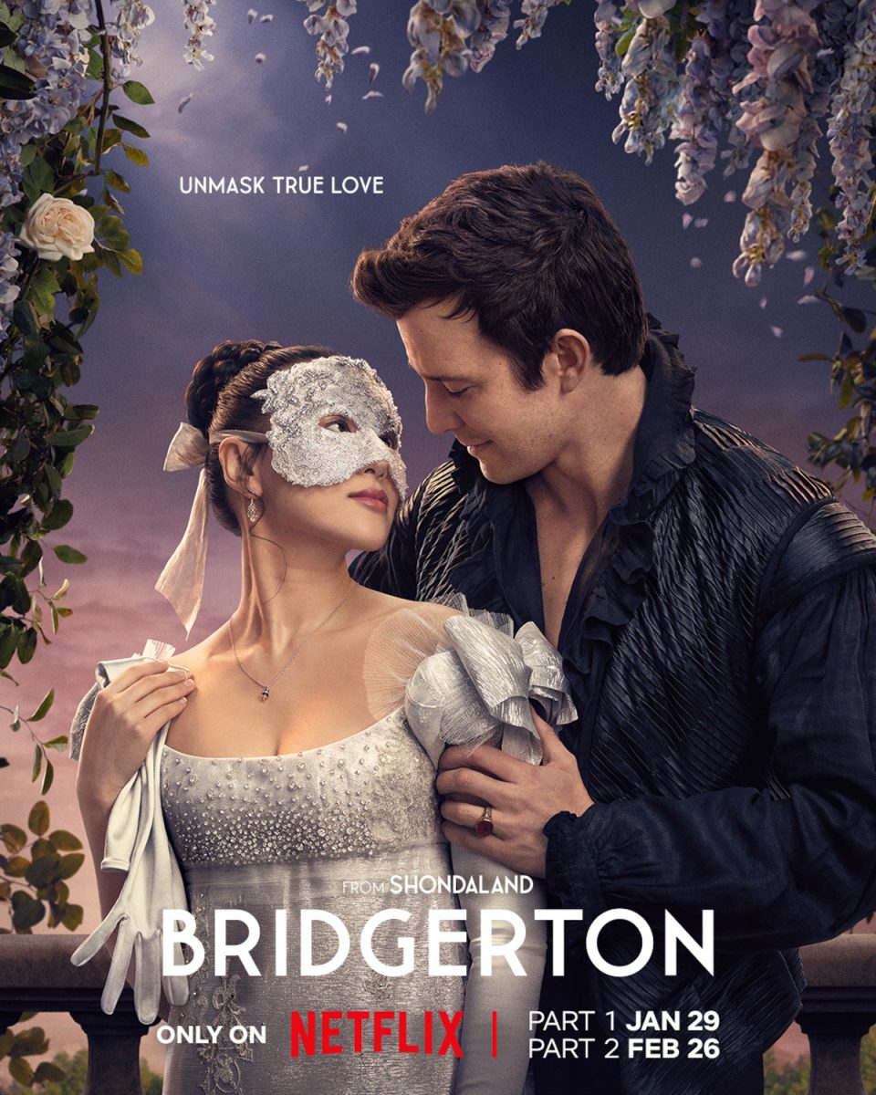 Sophie Baek and Benedict Bridgerton posing for the front cover of the newest season. Photo courtesy of Netflix.