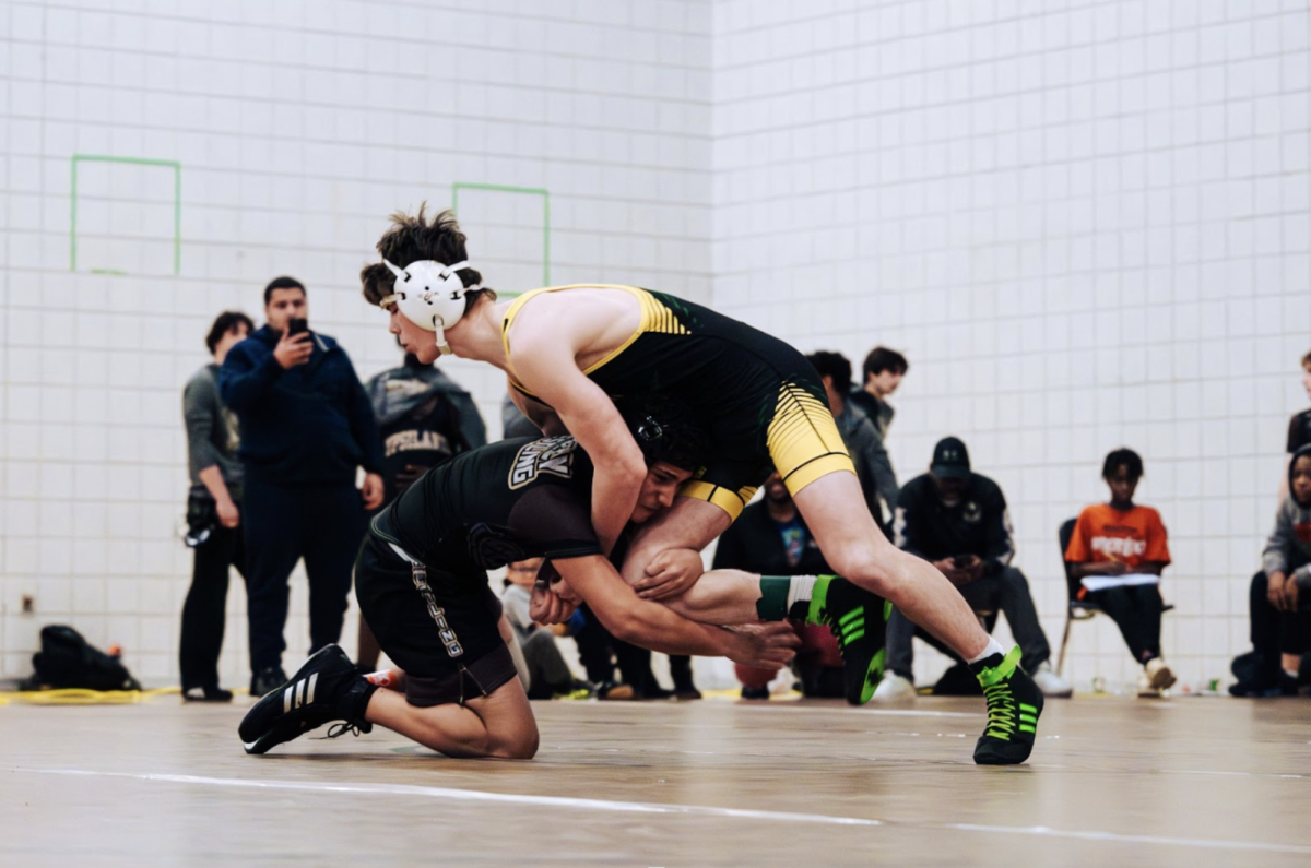 Fox in an intense matchup moments before being crowned district champion. 