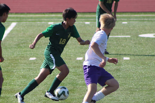 Chen playing soccer for Huron. Courtesy of Chen. 