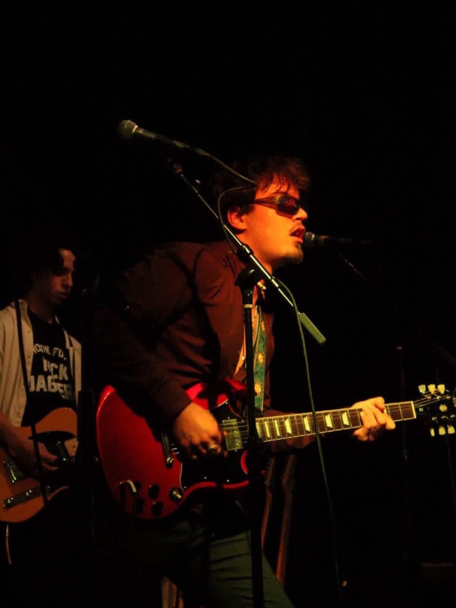 Senior Stone Goniea performing with his band, the Capstone Volunteers. Courtesy of Caleb Higgins. 