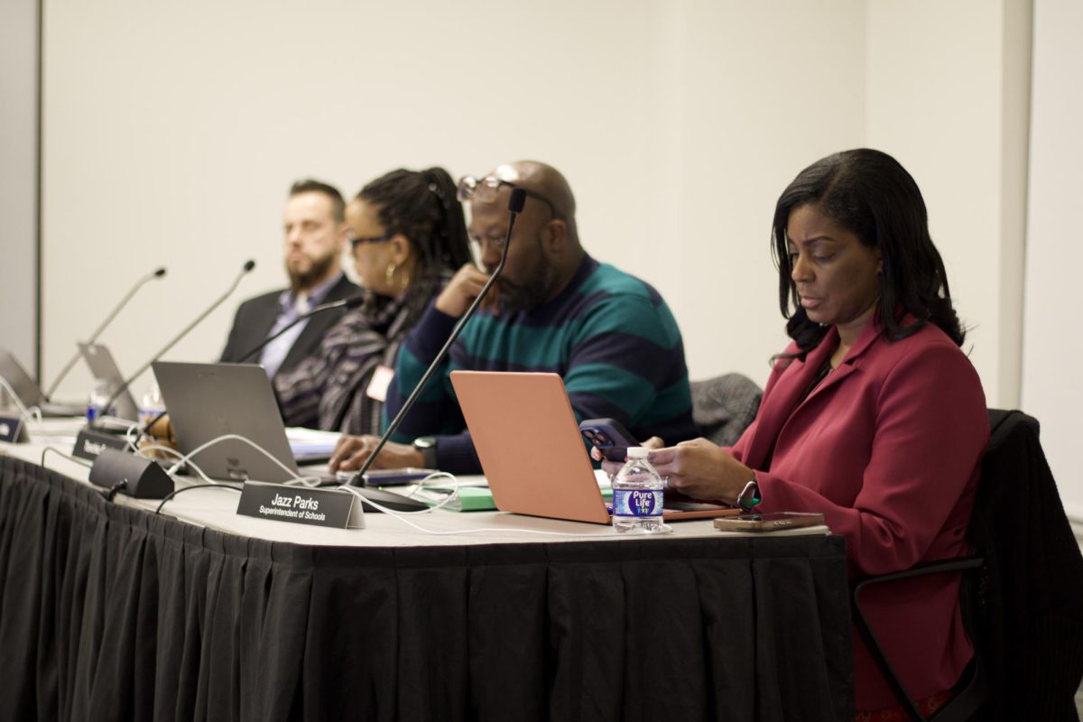 On Dec. 31, 2025, AAPS teacher contracts expired, and have not been restored. The Board of Education Trustees are pictured as followed, from right to left: Jazz Parks, Torchio Feaster, Glynda Wilks, and Don Wilkerson. 
