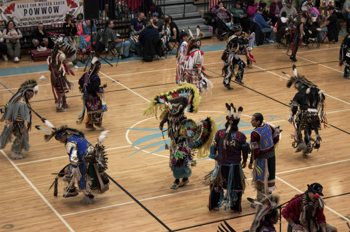 Ann Arbor Powwow Competitors dance during one of the afternoon sessions.