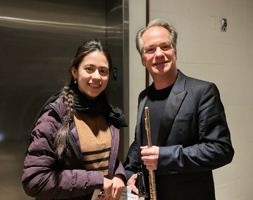 Riccardi meeting flutist Emmanuel Pahud. Courtesy of Riccardi. 